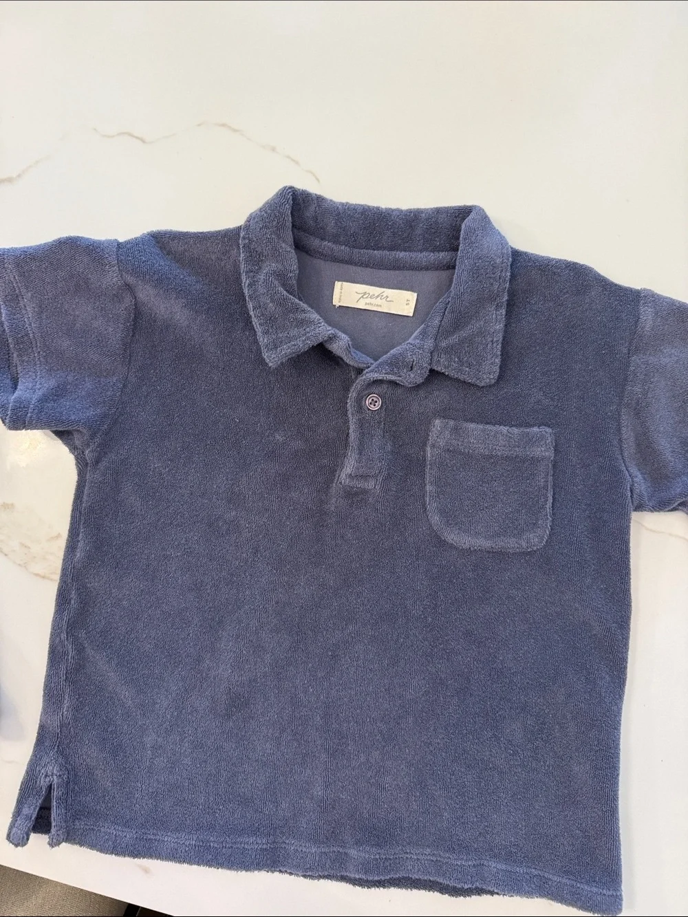 Pehr Kids Blue Terry Cloth Pajama Set - Soft Lounge Top & Pants